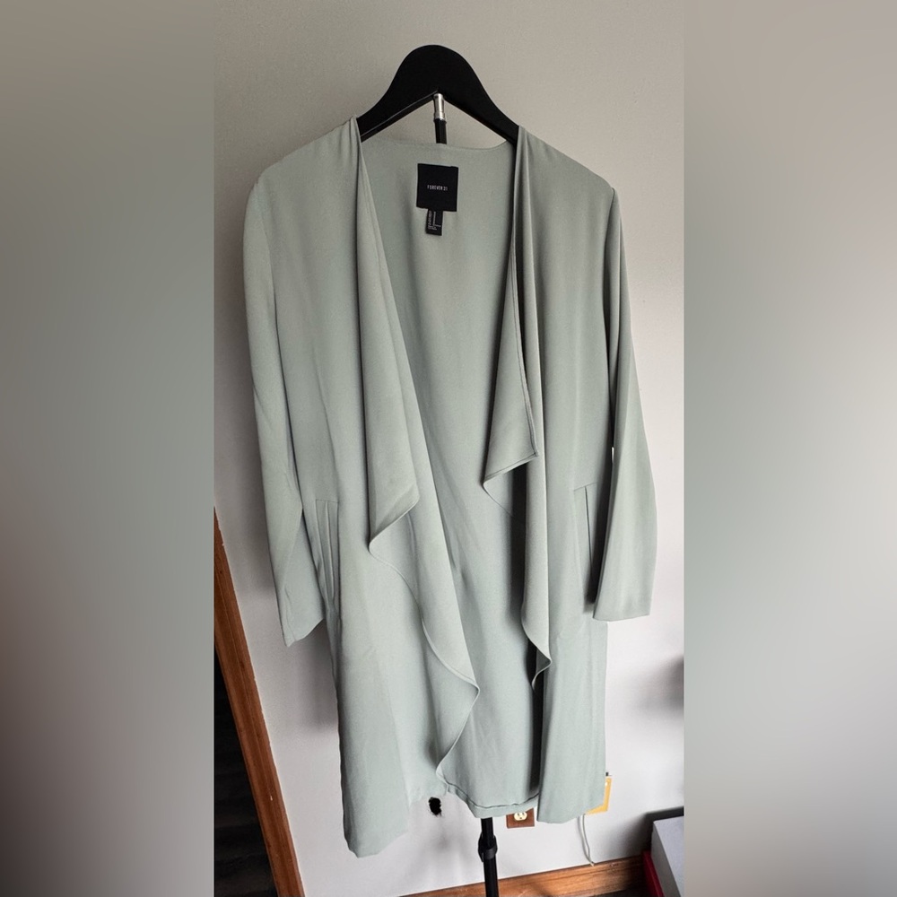 Forever 21 Light Sage Green Drape Jacket